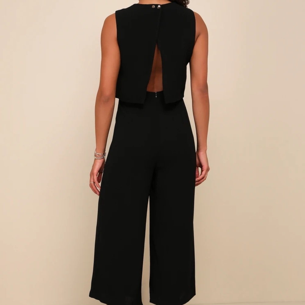 Lulus Glam-bition Black Backless Midi Jumpsuit Size M - Picture 5 of 5